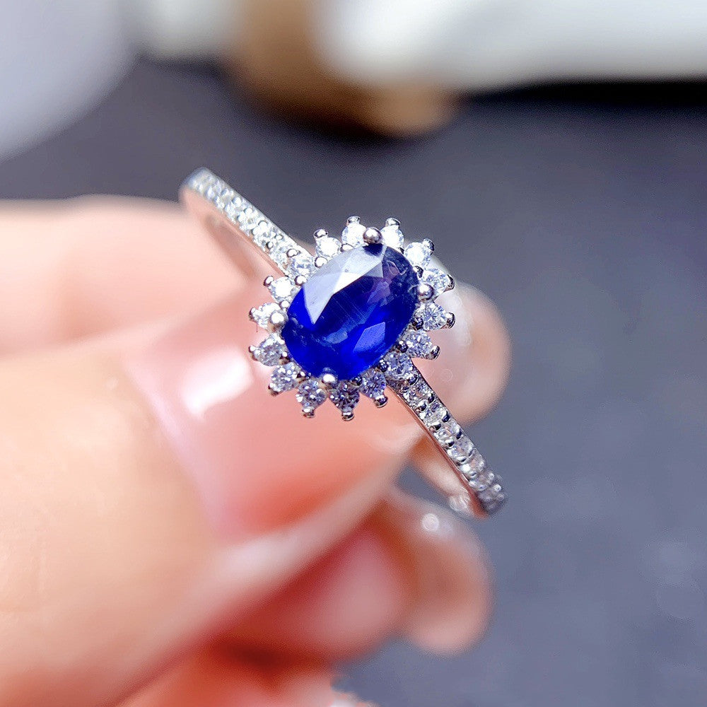  Silver blue sapphire ring for women price