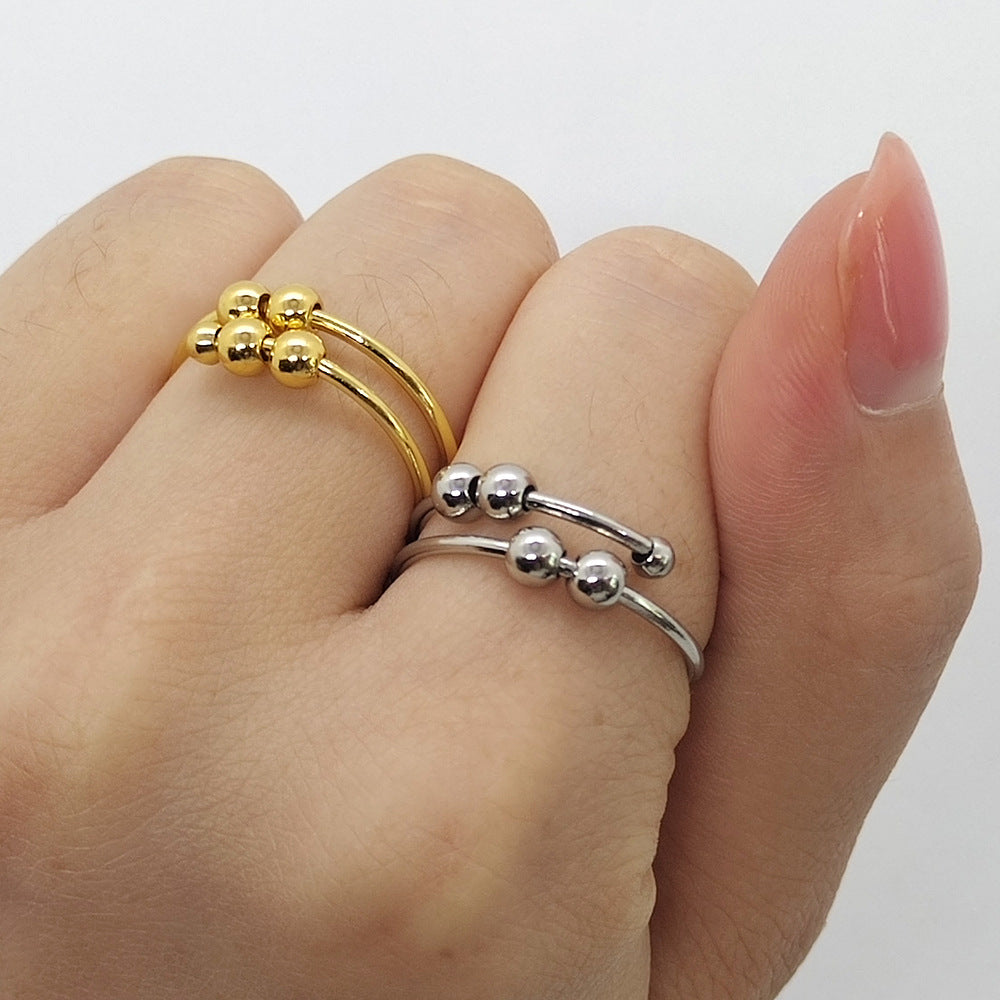 Silver women best anxiety ring for adults