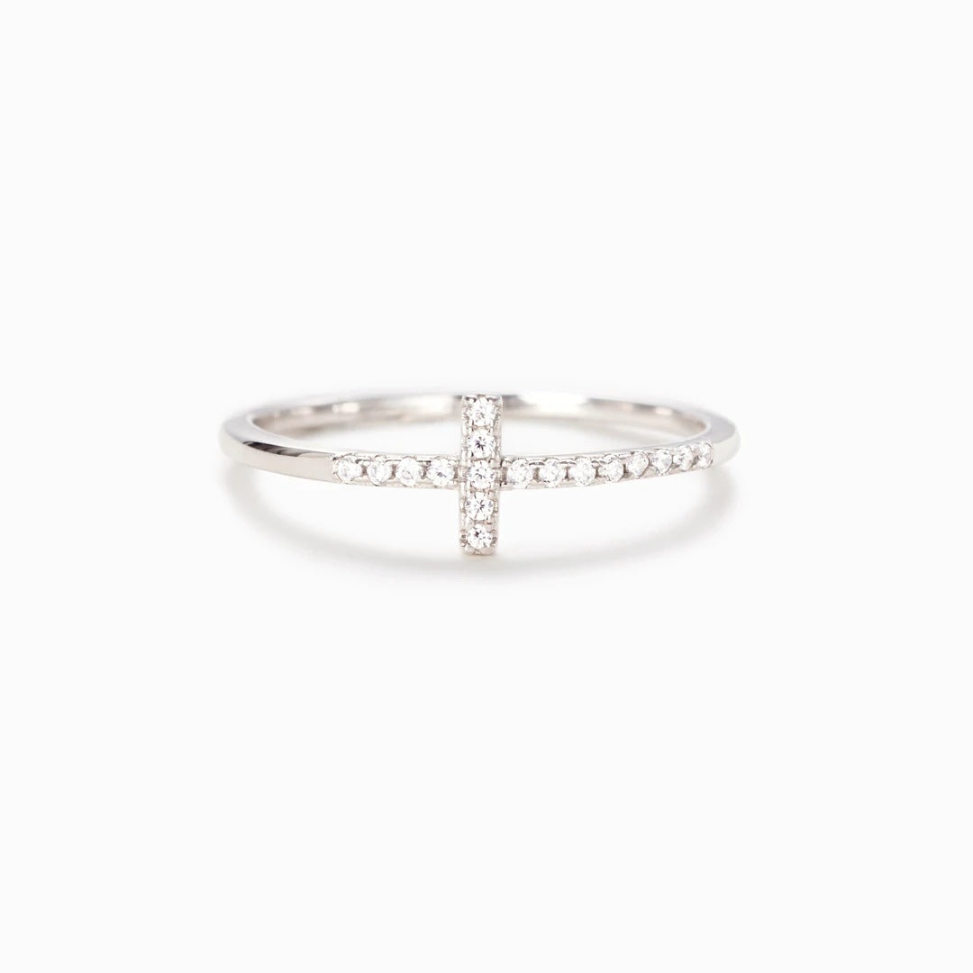 Statement cross rings for women silver