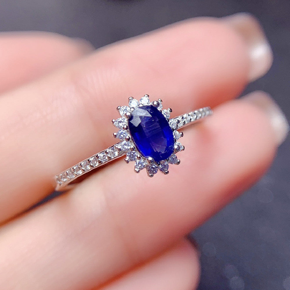 Vintage Sterling Silver Sapphire Ring