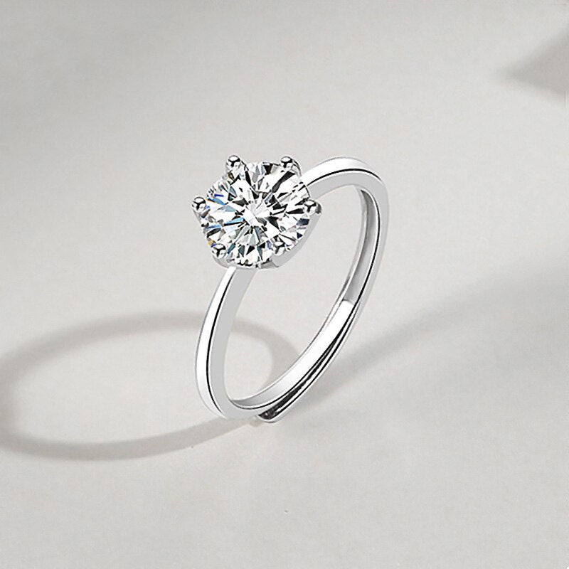 White gold engagement ring silver for women