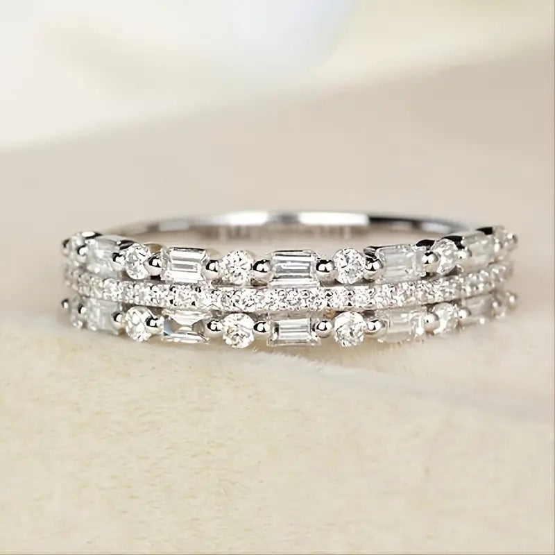 Women multi stone ring silver