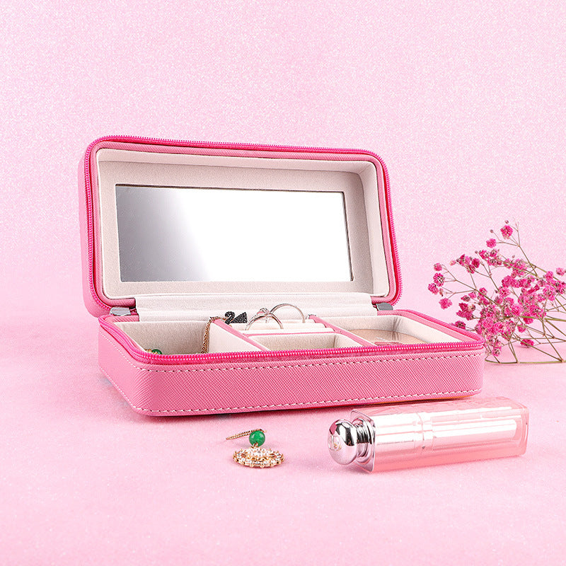 Women's travel jewelry box mini with zipper