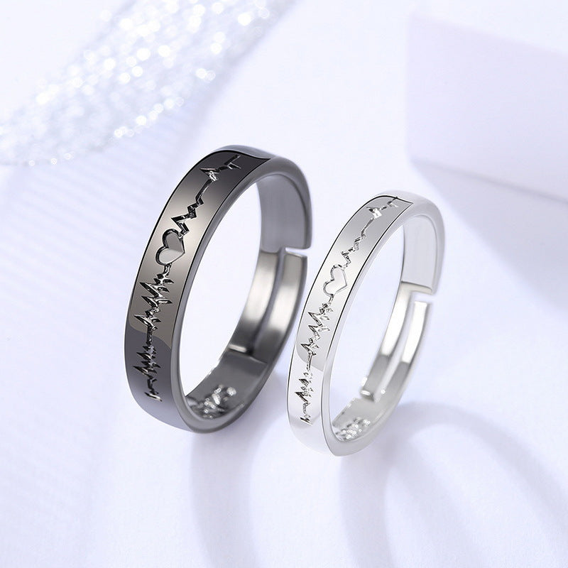 Cardiac Rhythm ECG Couple Ring™ - Jewelry Bay Store