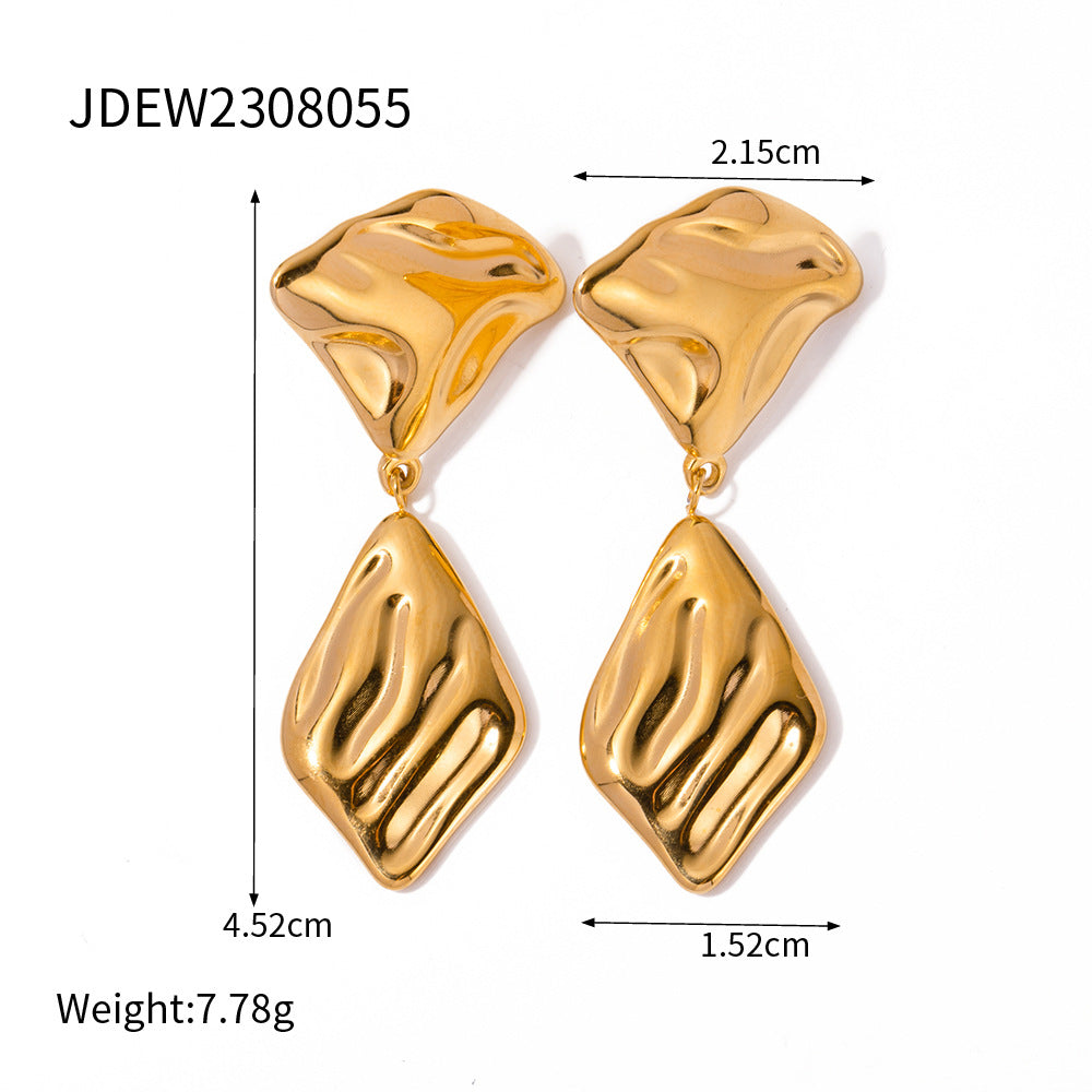 Elegant Irregular Golden Leaf Design Earrings™ - Jewelry Bay Store